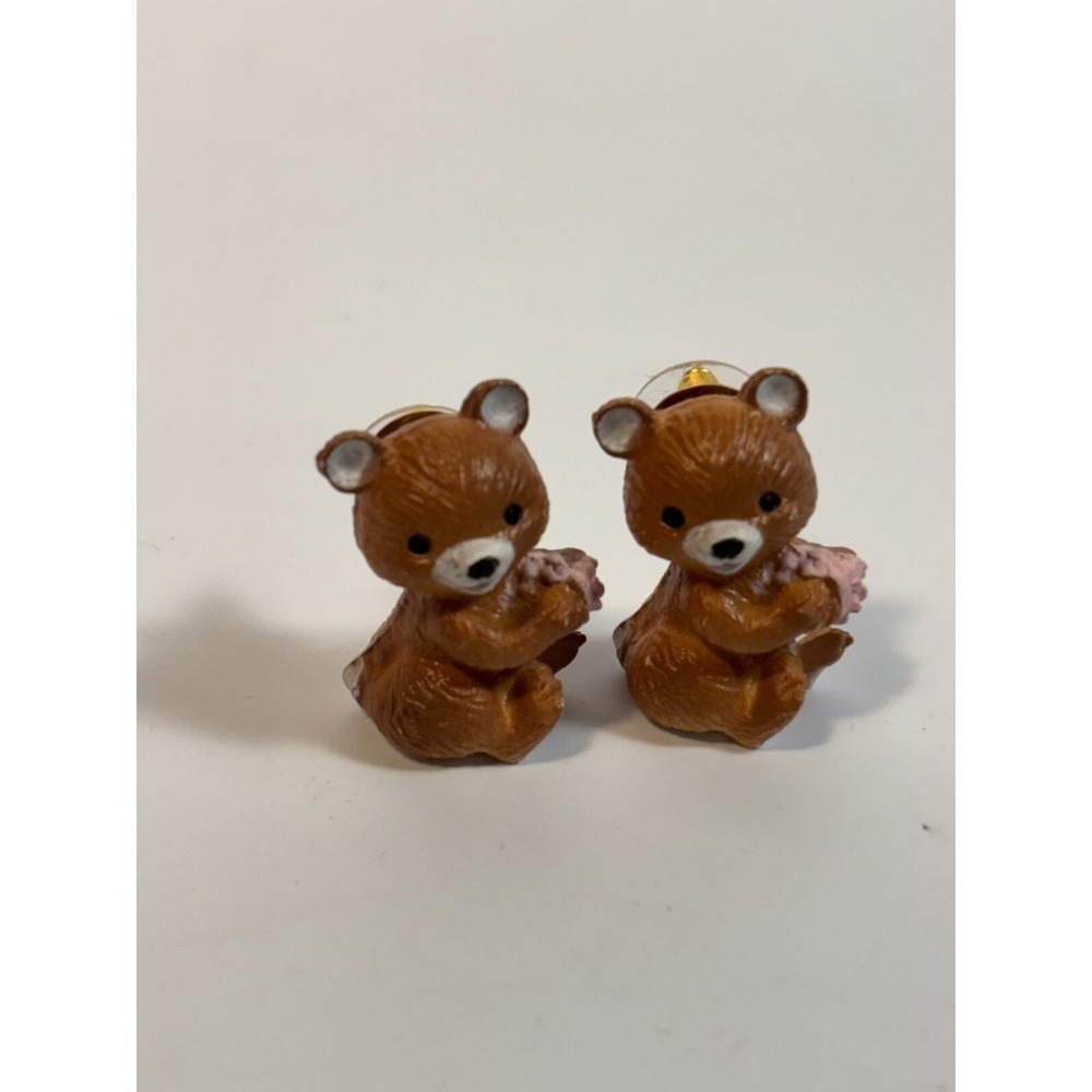 Cute Vintage‎ Teddy Bear Novelty Earrings Adorable Little Guys Stocking Stuffer